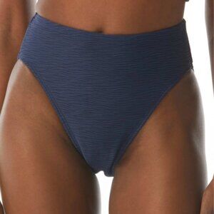Carmen Marco Valvo Bikini Bottom Women's M Navy Blue Swimsuit High Waist Wave